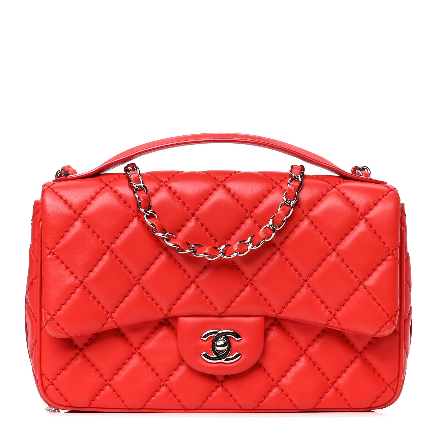 Chanel Lambskin Quilted Medium Easy Carry Flap Red 1 of 7