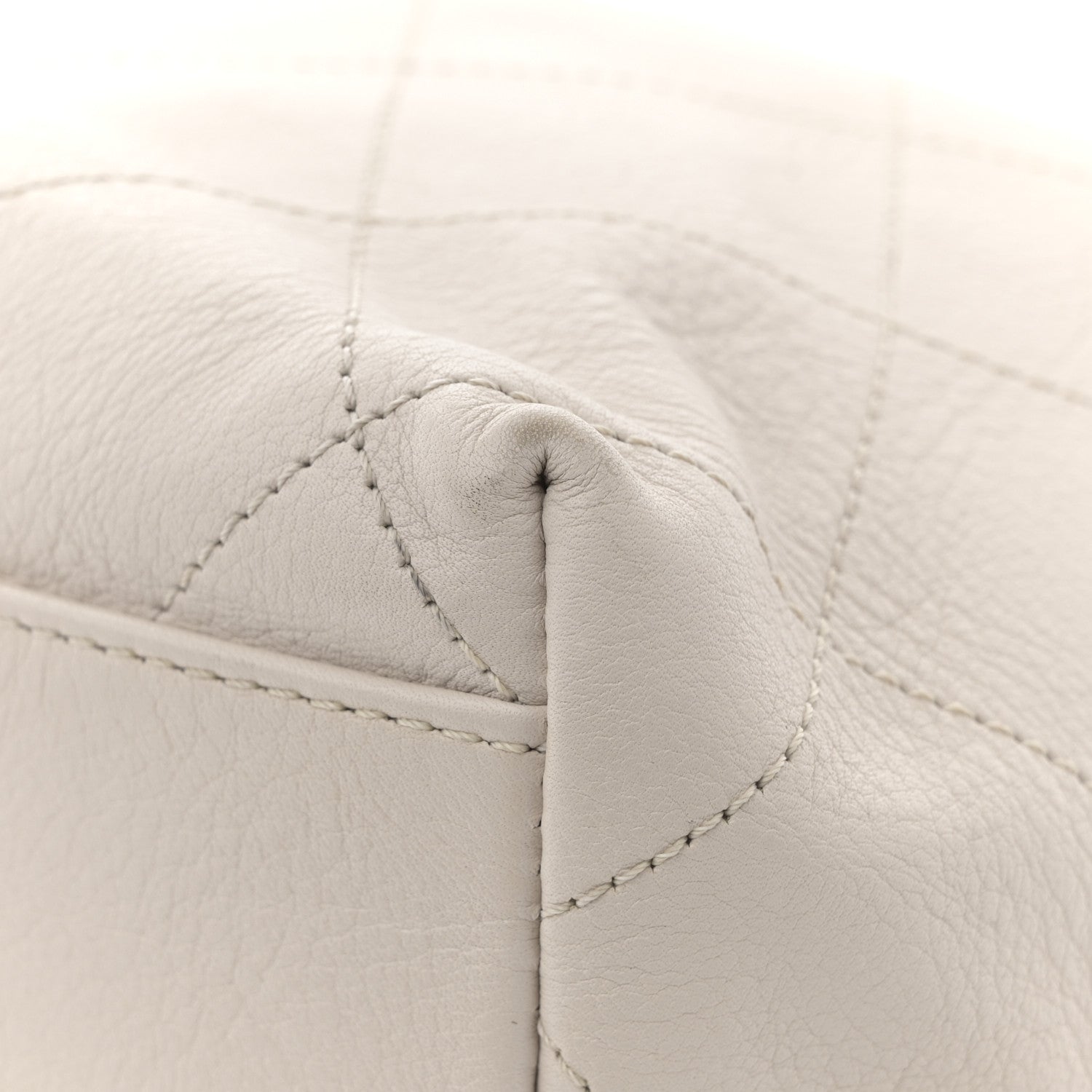 Chanel Calfskin Stitched Large Button Up Hobo Ivory Black 11 of 14