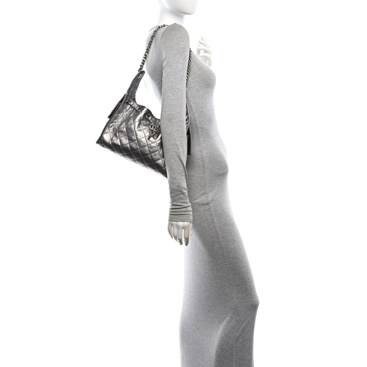 Chanel Metallic Caviar Quilted Small Chanel 25 Handbag Anthracite 2 of 11