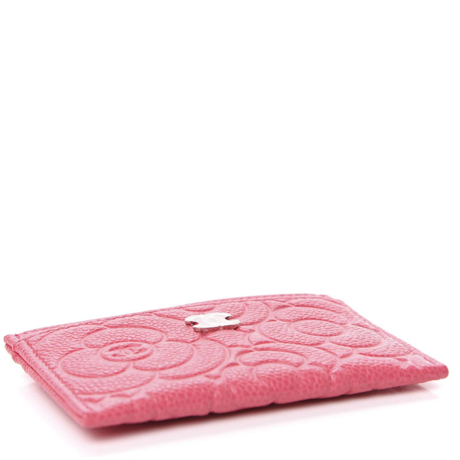 Chanel Caviar Camellia Embossed Card Holder Pink 4 of 8