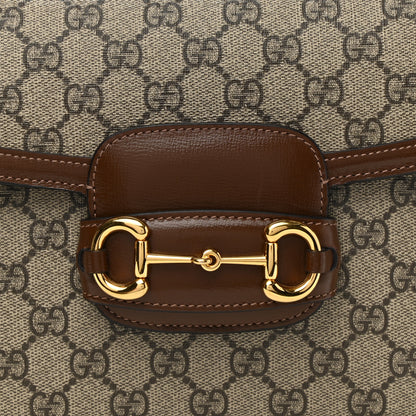 Gucci GG Supreme Monogram Horsebit 1955 Shoulder Bag Beige Brown Sugar 9 of 12