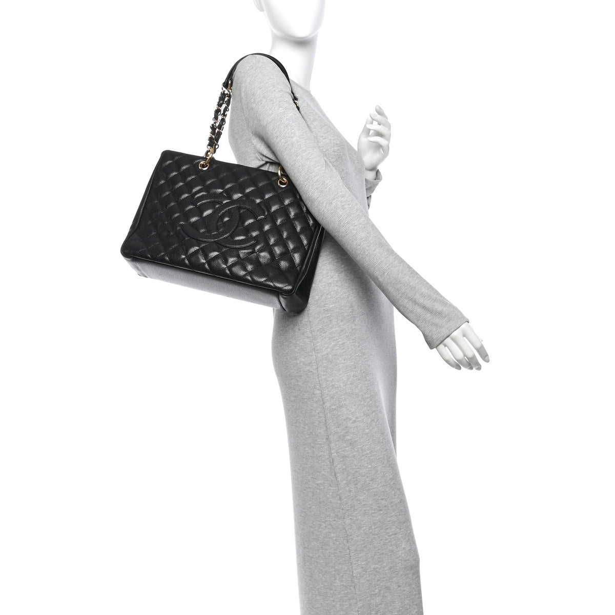 Chanel Caviar Quilted Grand Shopping Tote GST Black 2 of 11