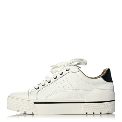 Hermes Epsom Womens Voltage Sneakers 38 White Black 1 of 9