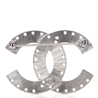 Chanel Baguette Crystal CC Brooch Silver Blue 3 of 4
