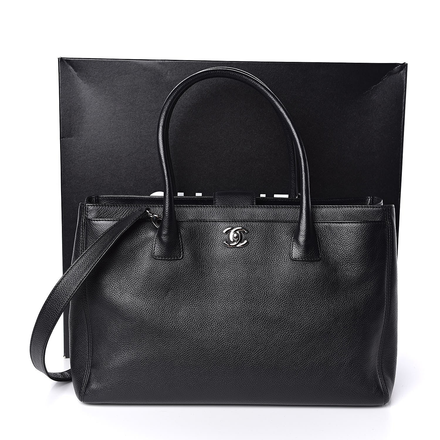 Chanel Calfskin Cerf Shopper Tote Black 11 of 11