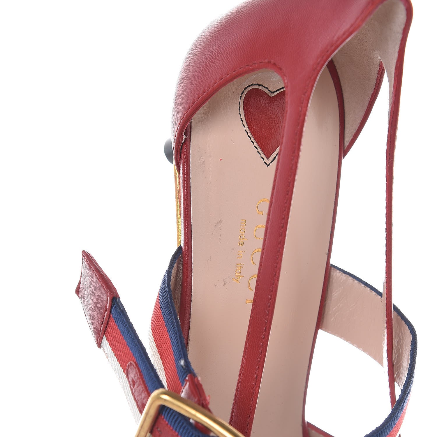 Gucci Nappa Pumps 37.5 Hibiscus Red 8 of 13