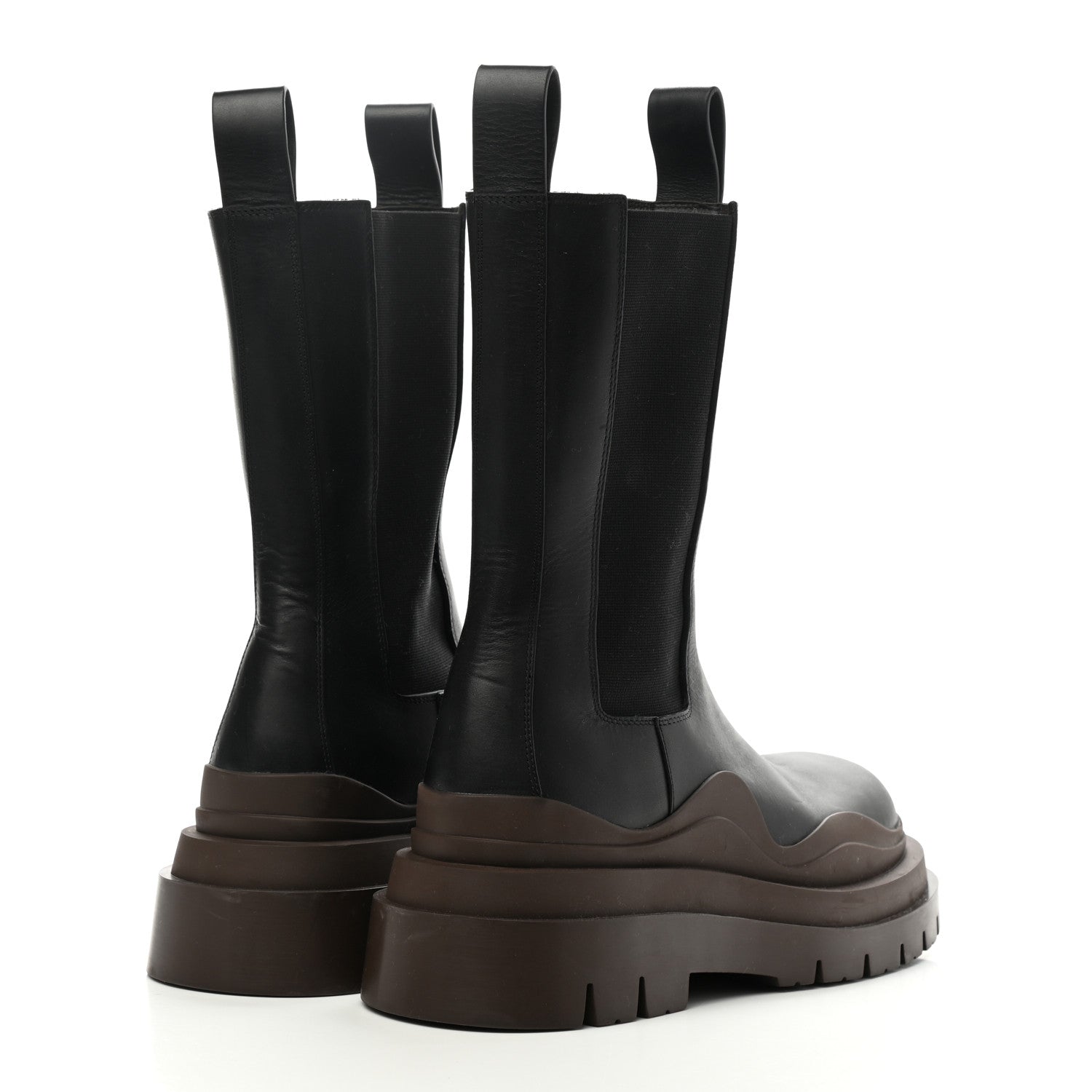 Bottega Veneta Calfskin The Tire Chelsea Boots 37 Black Ebony 4 of 8