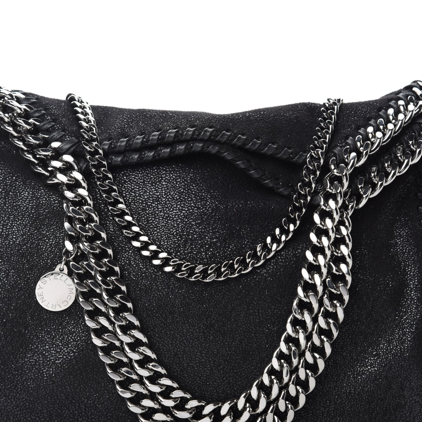 Shaggy Deer Mini Falabella Fold Over Tote Black