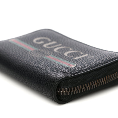 Gucci Calfskin Logo Zip Around Card Case Black 9 of 9