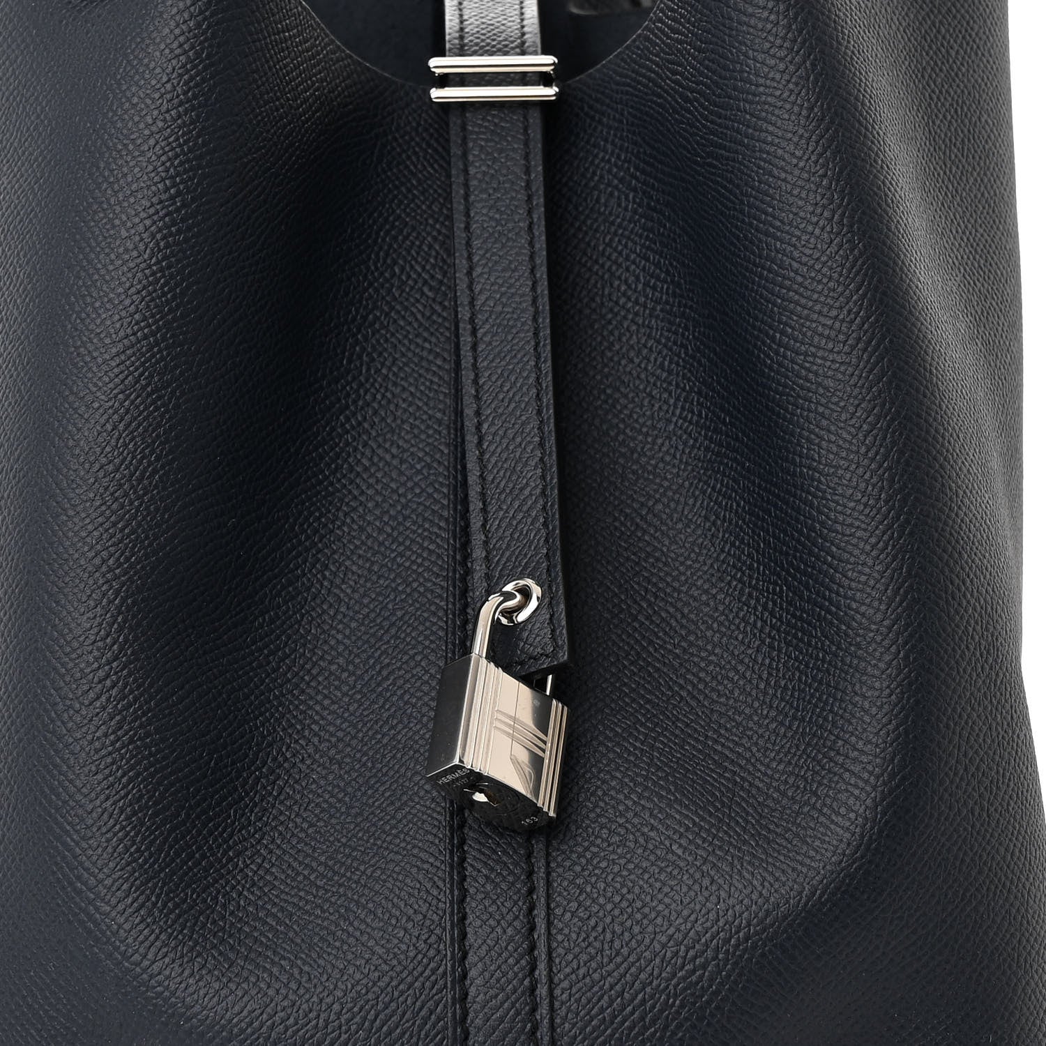 Hermes Epsom Tressage De Cuir Picotin Lock 22 MM Bleu Indigo Black Terre Battue 8 of 10
