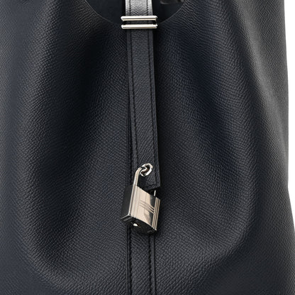 Hermes Epsom Tressage De Cuir Picotin Lock 22 MM Bleu Indigo Black Terre Battue 8 of 10