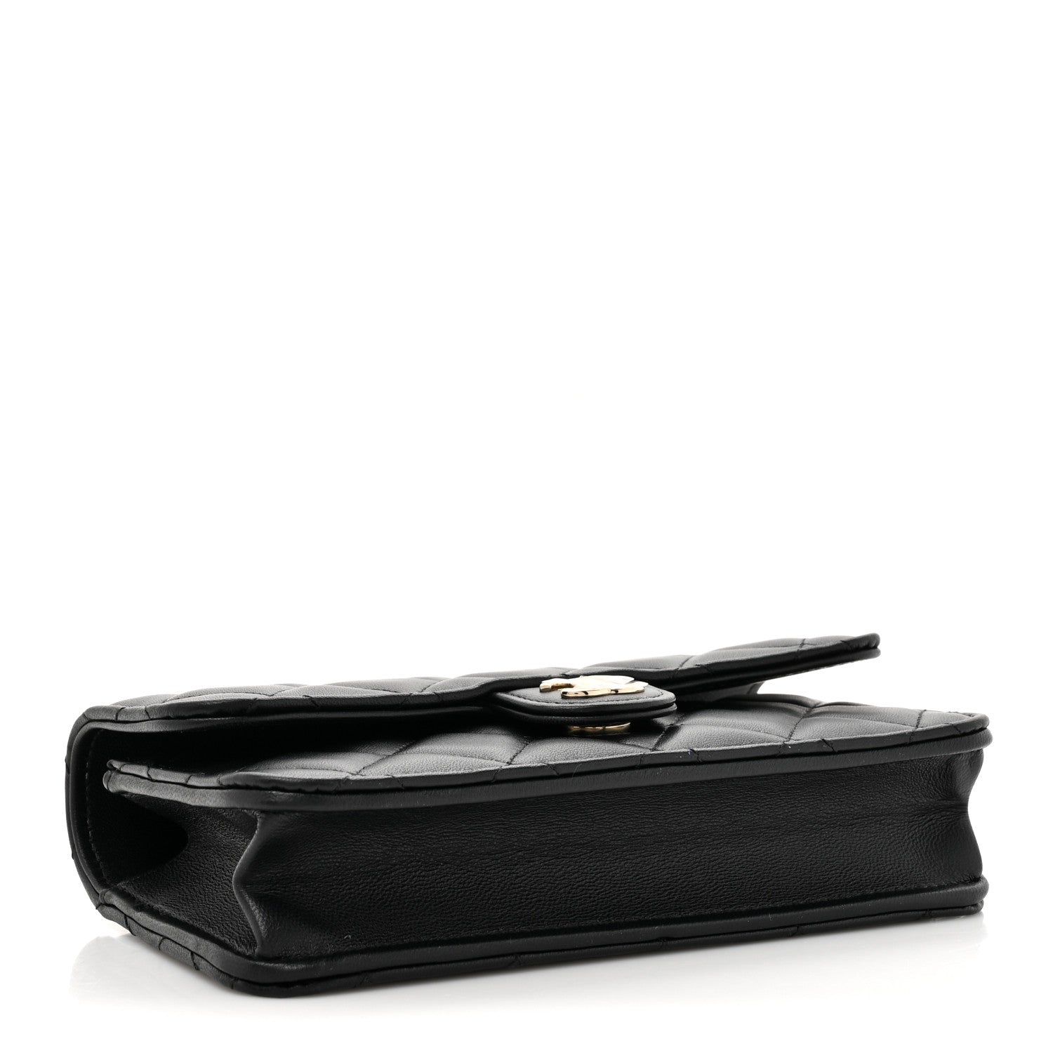 Chanel Lambskin Quilted Flap Phone Holder With Chain Black 4 of 12