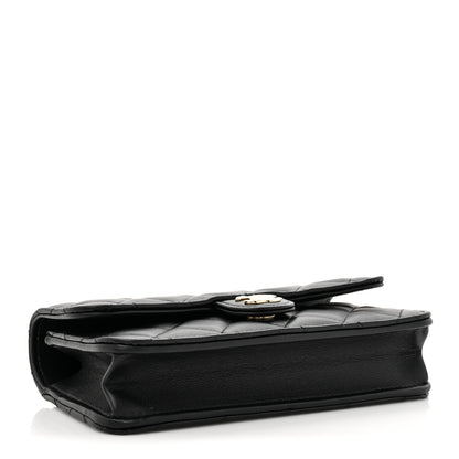 Chanel Lambskin Quilted Flap Phone Holder With Chain Black 4 of 12