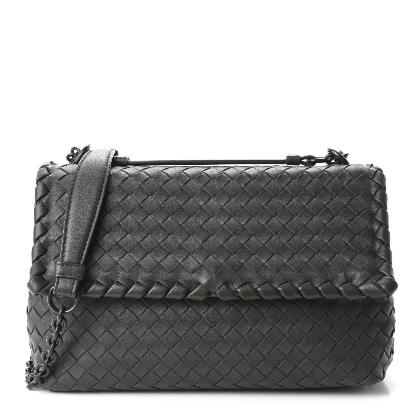 Nappa Intrecciato Baby Olimpia Shoulder Bag Light Grey