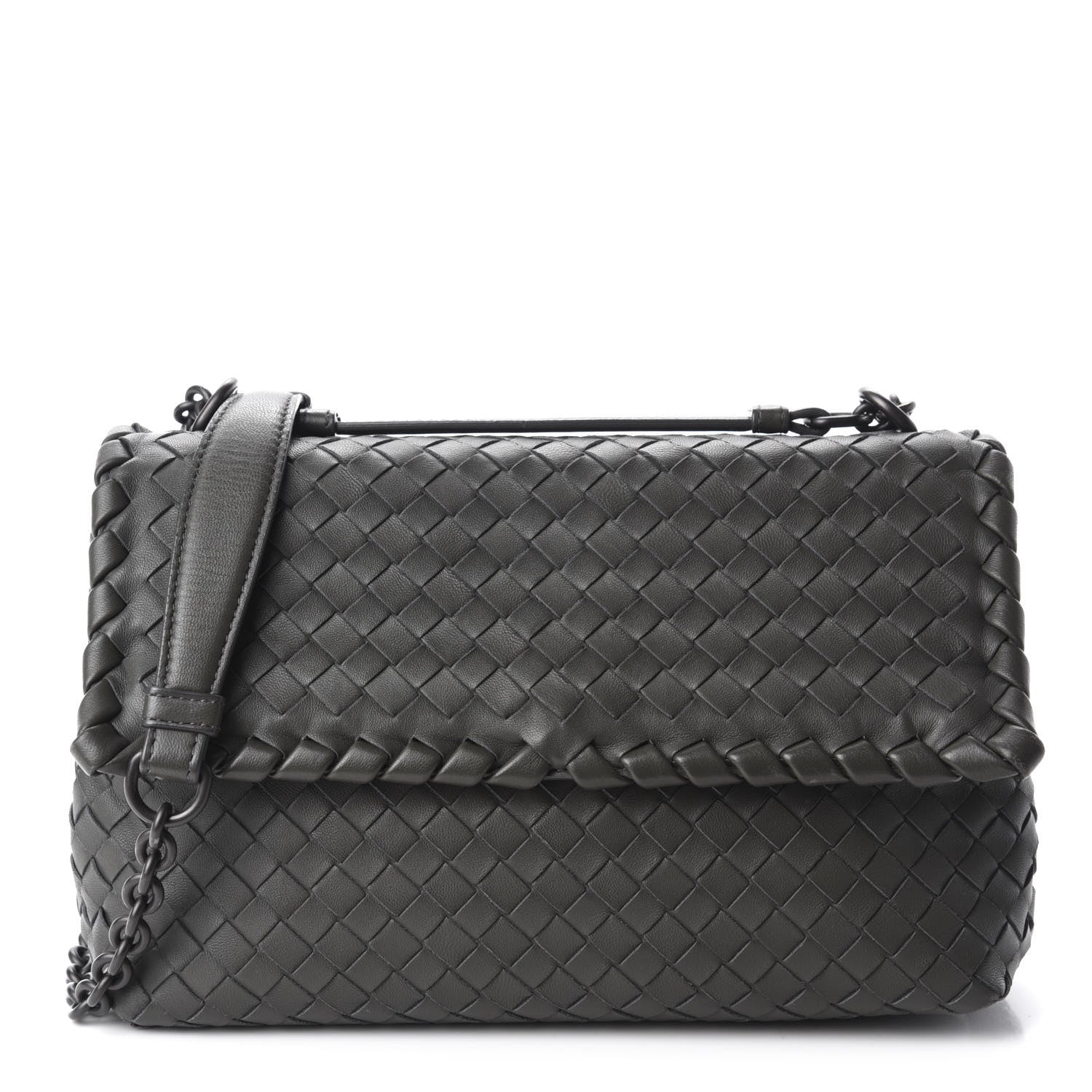 Bottega Veneta Nappa Intrecciato Baby Olimpia Shoulder Bag Light Grey 1 of 9