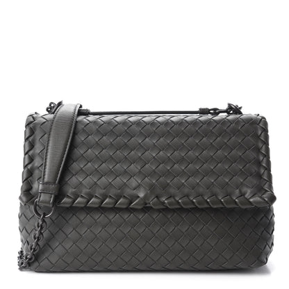 Bottega Veneta Nappa Intrecciato Baby Olimpia Shoulder Bag Light Grey 1 of 9