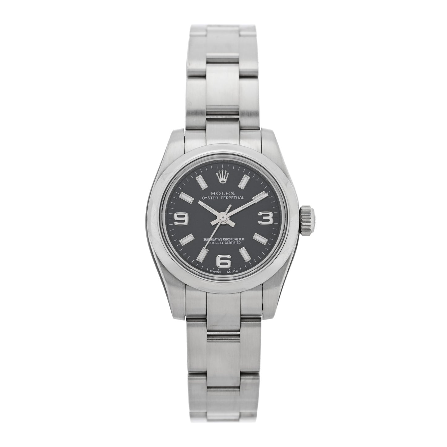 Stainless Steel 26mm Oyster Perpetual Watch Black 176200