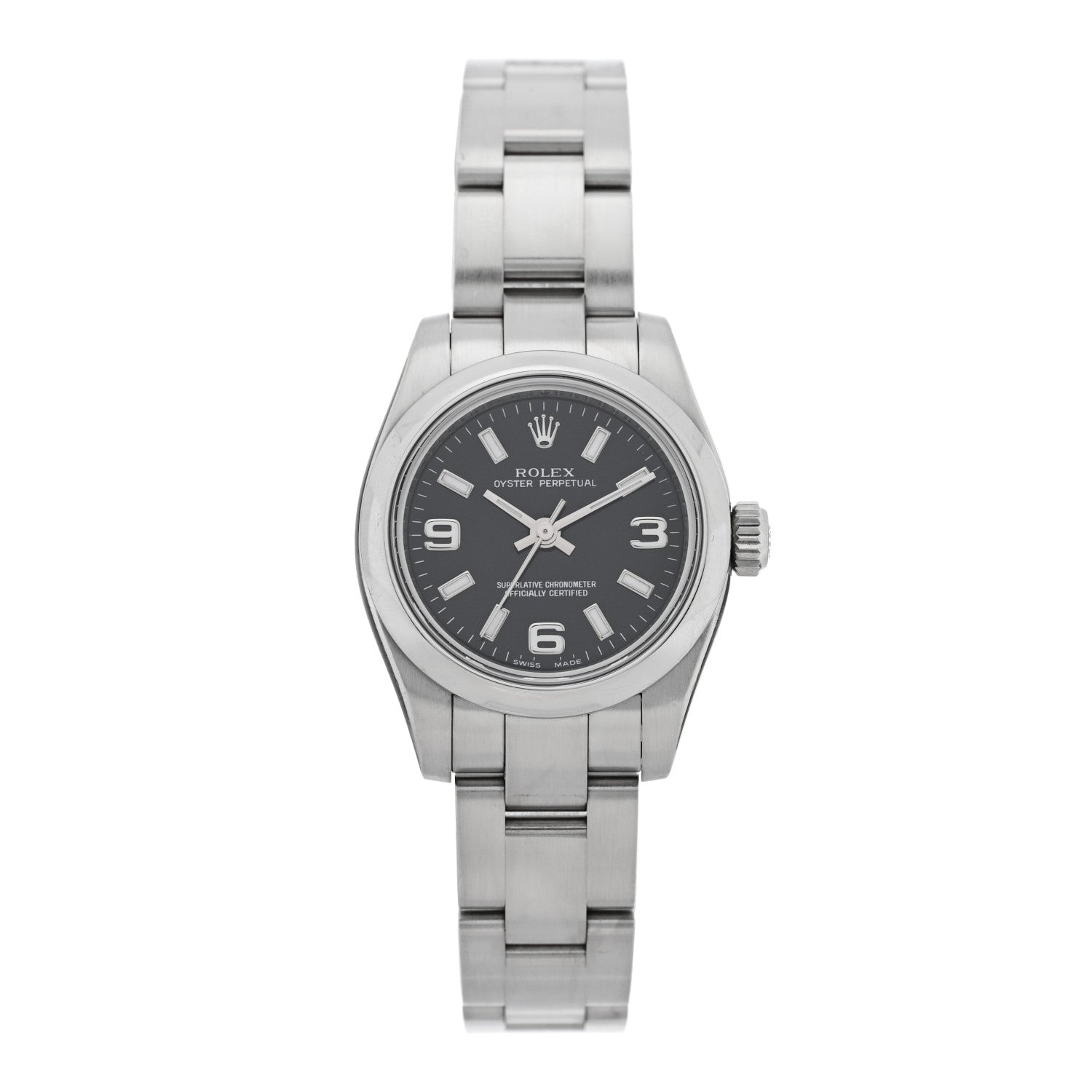 Rolex Stainless Steel 26mm Oyster Perpetual Watch Black 176200 1 of 4