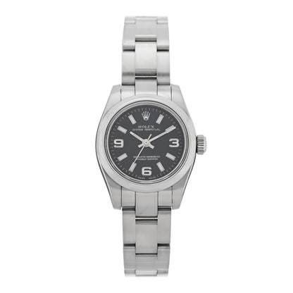 Rolex Stainless Steel 26mm Oyster Perpetual Watch Black 176200 1 of 4