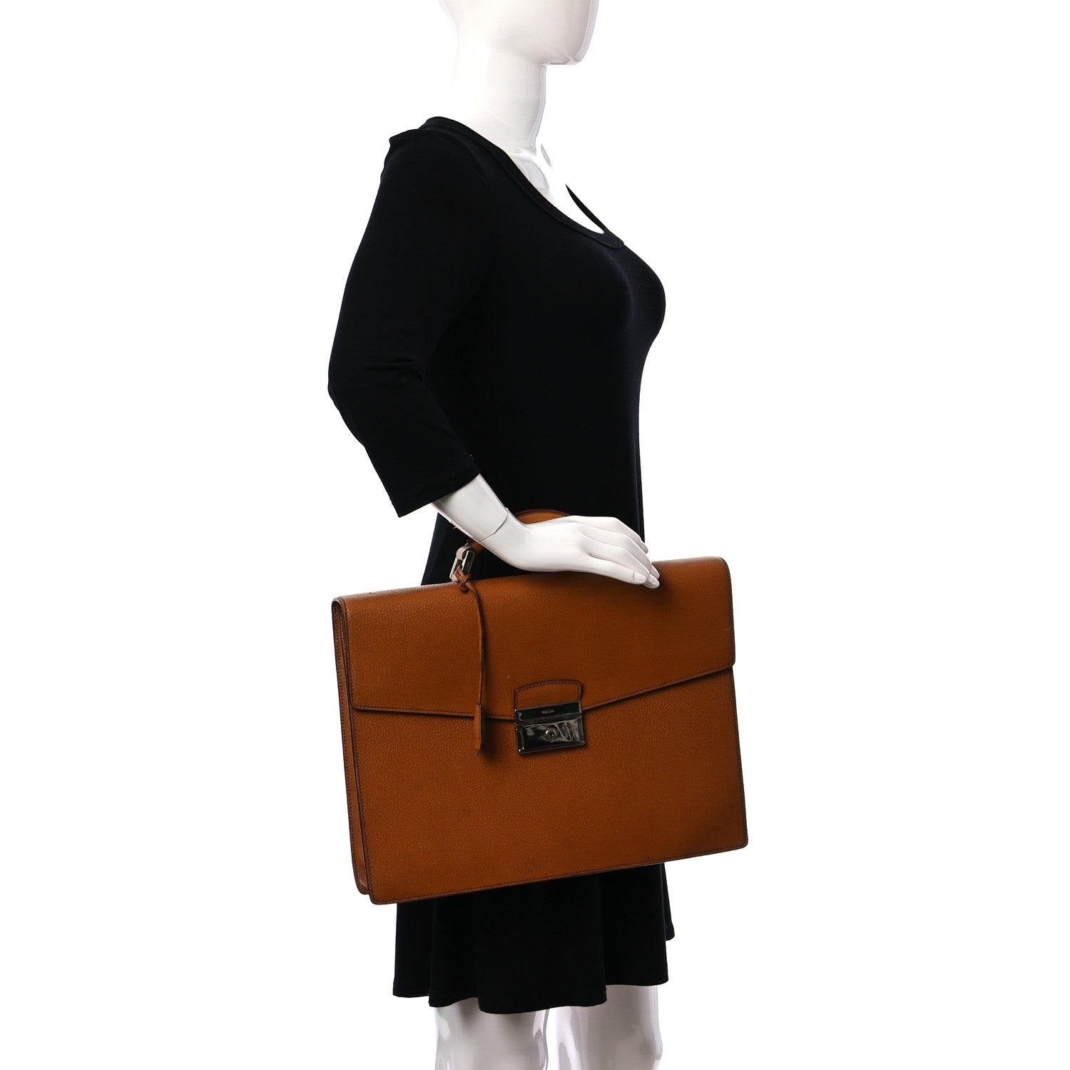 Prada Pigskin Briefcase Brown 2 of 16