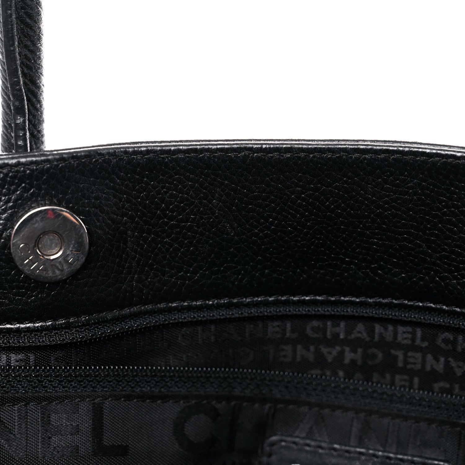 Chanel Calfskin Mademoiselle Lock Cerf Executive Shopper Tote Black 12 of 23