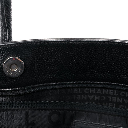 Chanel Calfskin Mademoiselle Lock Cerf Executive Shopper Tote Black 12 of 23