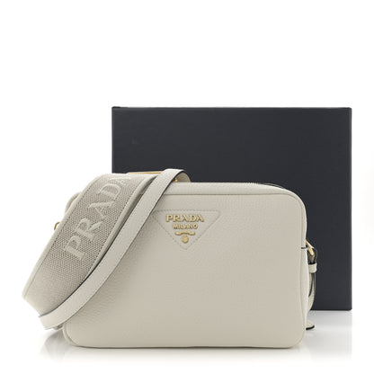 Prada Vitello Daino Soft Medium Double Zip Shoulder Bag White 11 of 11