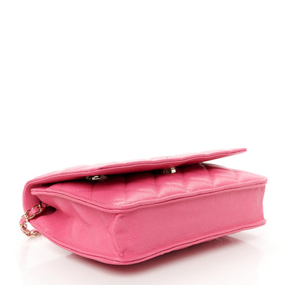 Chanel Caviar Quilted Wallet on Chain WOC Pink 4 of 11