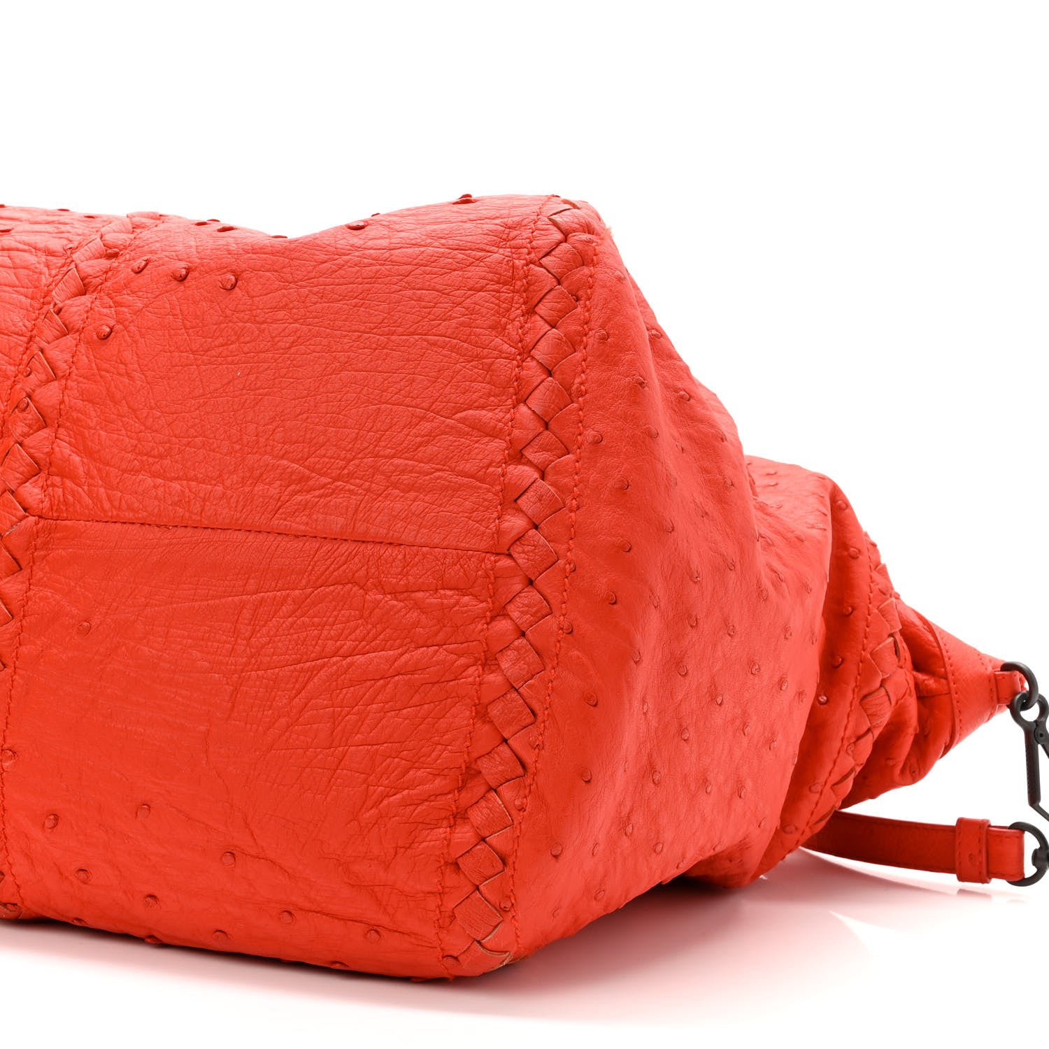 Bottega Veneta Ostrich Intrecciato Maxi Convertible Tote Red 10 of 10