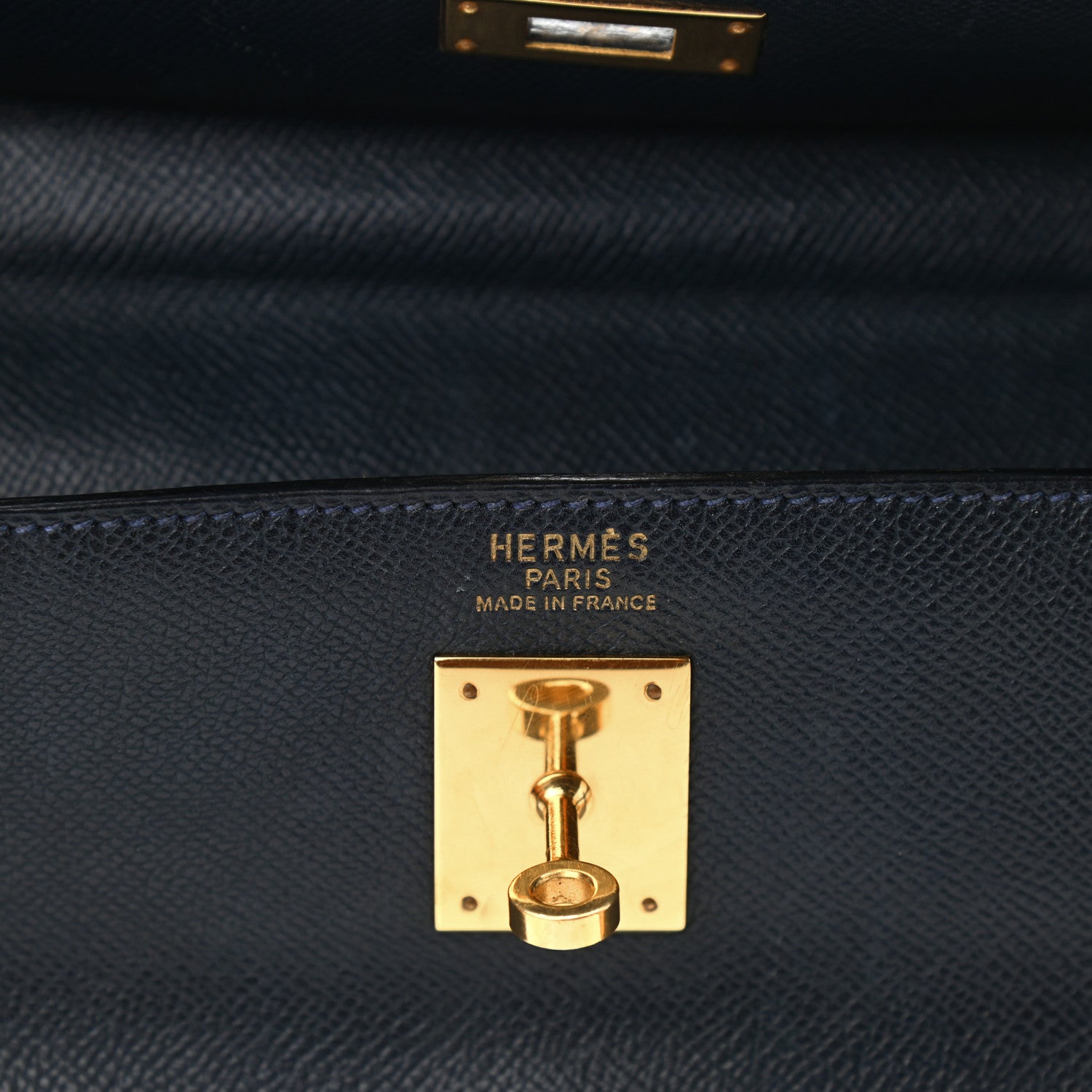Hermes Courchevel Kelly Retourne 35 Bleu Marine 5 of 15