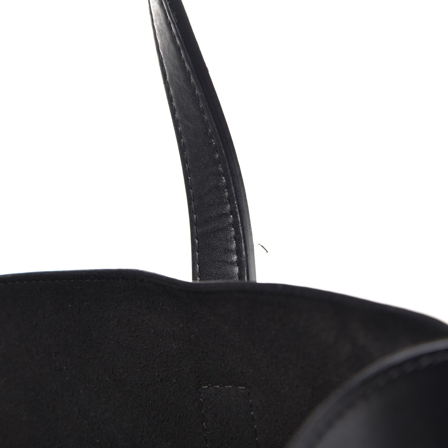 Calfskin Logo Debossed Medium Shopper Tote Black