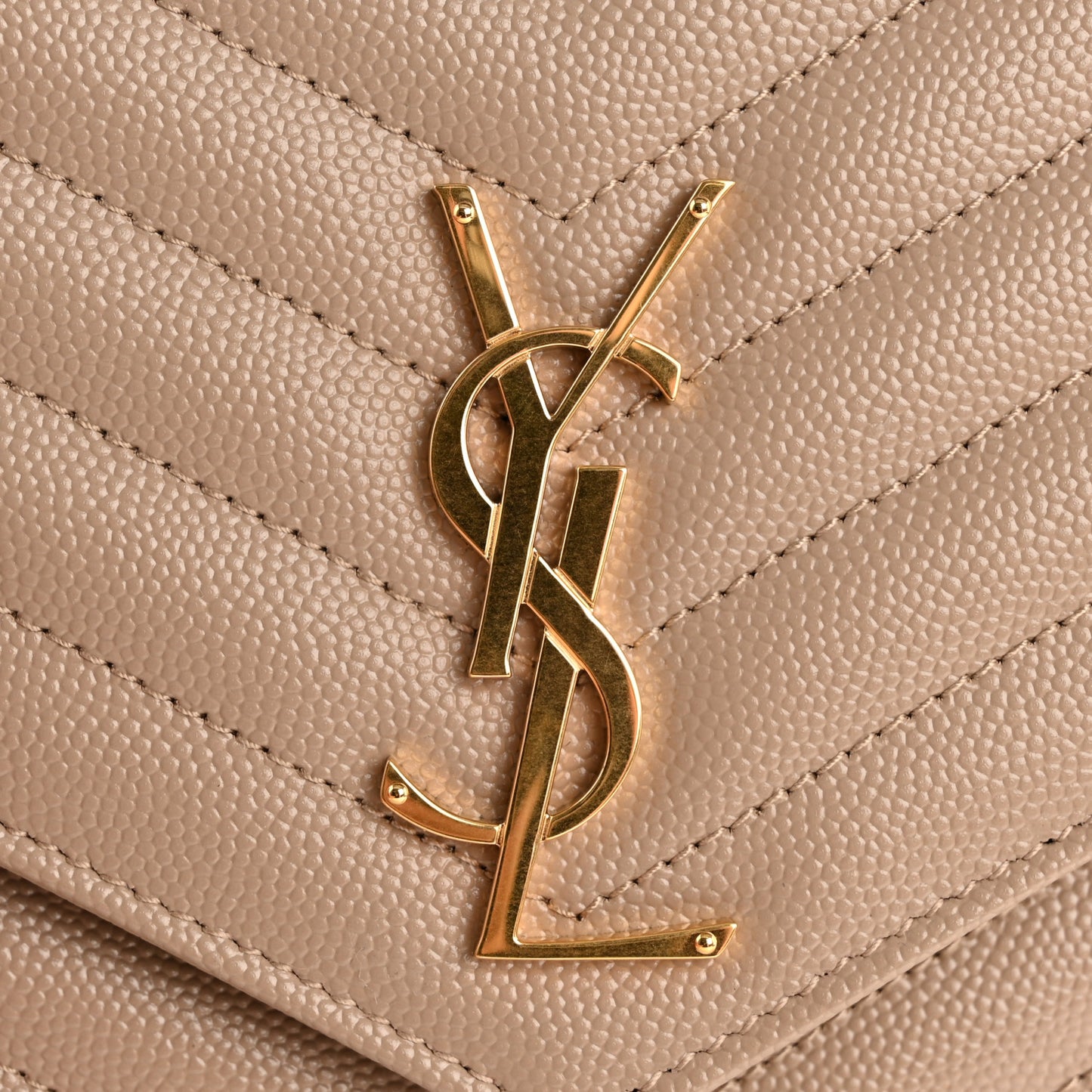 Grain De Poudre Matelasse Chevron Monogram Envelope Clutch Dark Beige