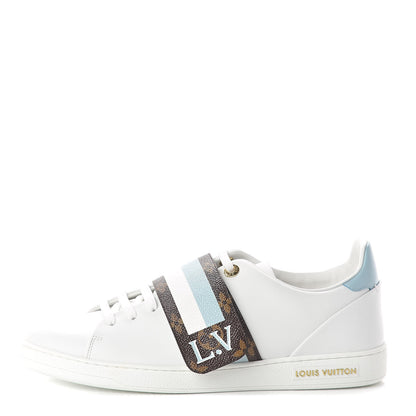 Louis Vuitton Calfskin Monogram Striped Frontrow Sneakers 41 White 1 of 8