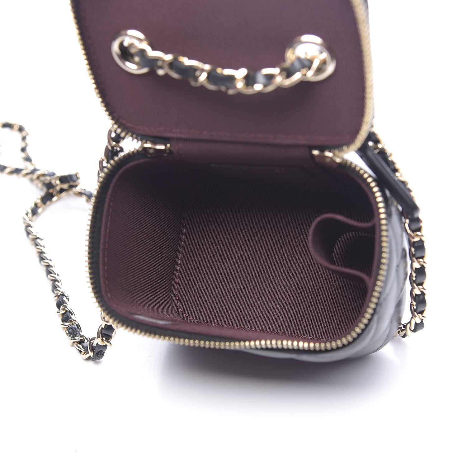 Chanel Lambskin Quilted Mini Vanity Case With Chain Black 5 of 11
