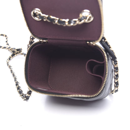 Chanel Lambskin Quilted Mini Vanity Case With Chain Black 5 of 11