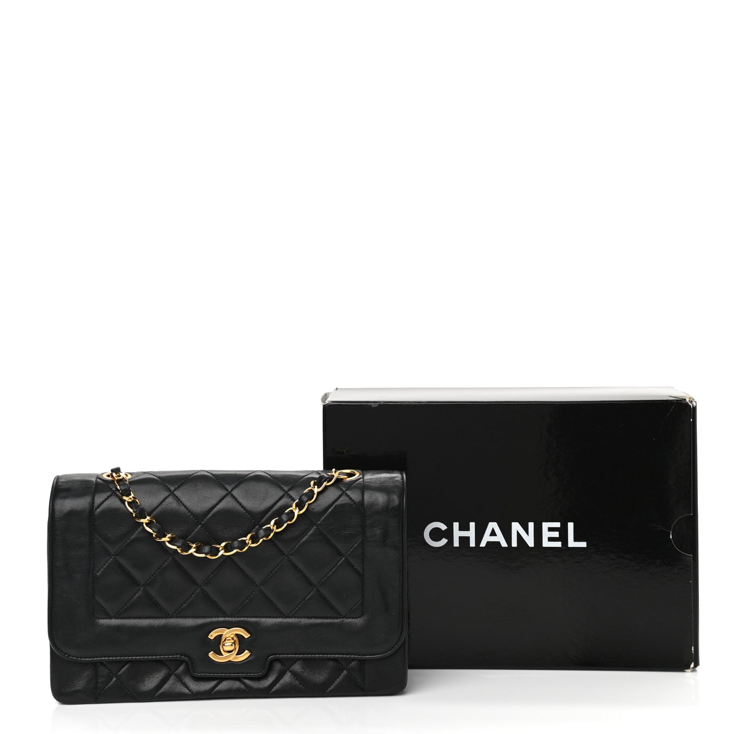 Lambskin Quilted Medium Single Flap Black
