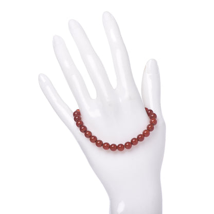 David Yurman Sterling Silver Carnelian 6mm Spiritual Beads Bracelet 2 of 4