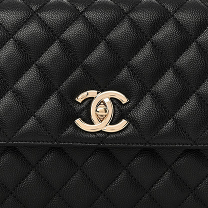Chanel Caviar Quilted Small Coco Handle Flap Black 8 of 12