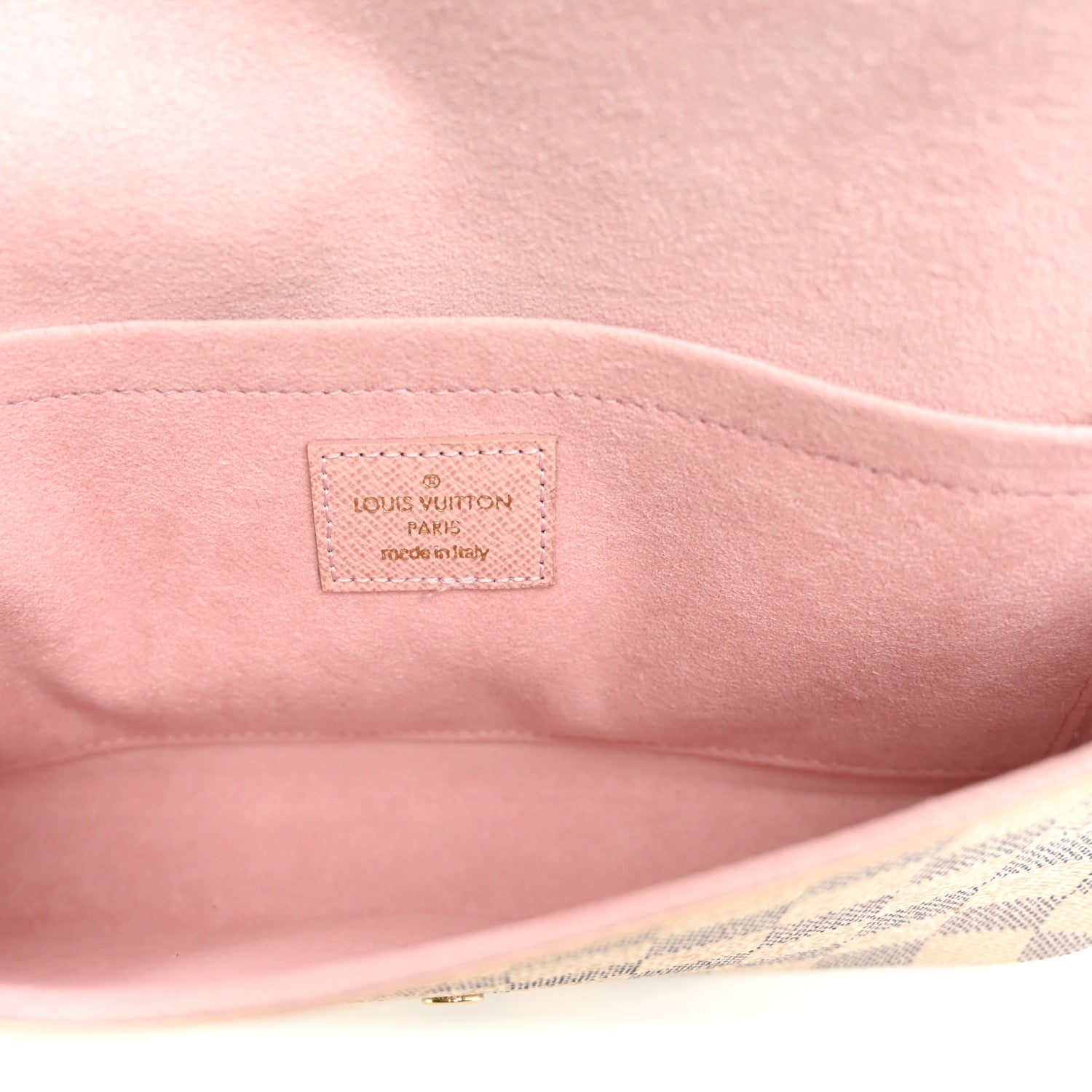 Louis Vuitton Damier Azur Pochette Felicie Chain Wallet Rose Ballerine 7 of 11