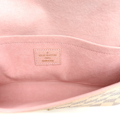 Louis Vuitton Damier Azur Pochette Felicie Chain Wallet Rose Ballerine 7 of 11