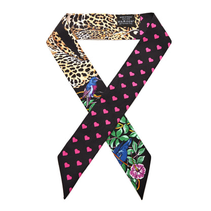 Hermes Silk Jungle Love Love Twilly Black Vert Rose Vif 1 of 4