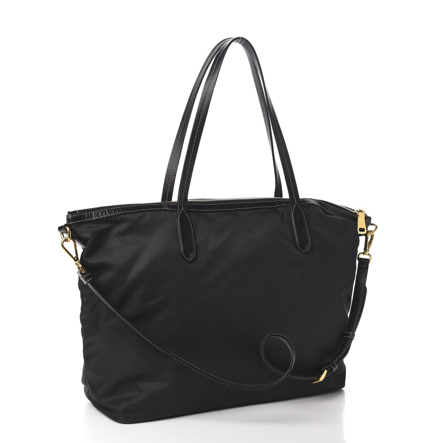 Tessuto Nylon Saffiano Tote Black