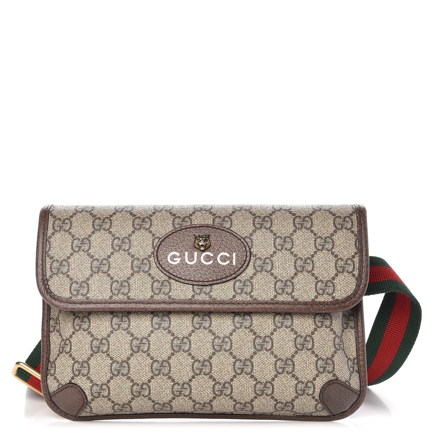 GG Supreme Monogram Neo Vintage Web Belt Bag Brown