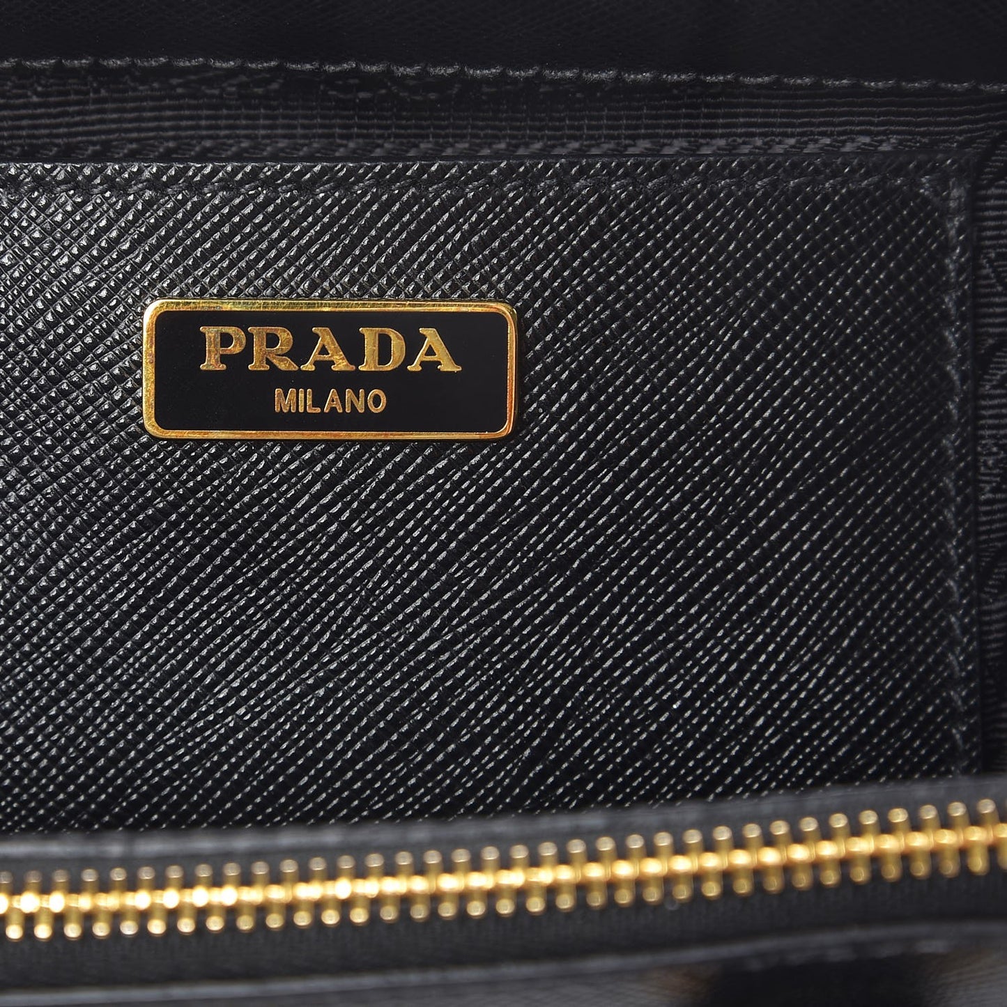 Saffiano Lux Mini Galleria Double Zip Tote Black