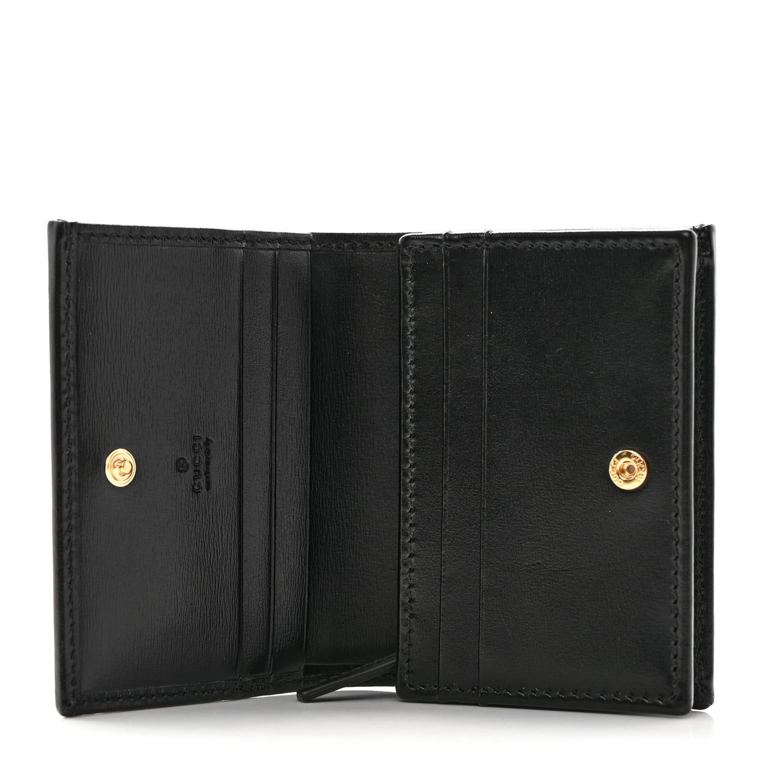 Gucci Boarded Plutone Calfskin Horsebit 1955 Card Case Wallet Black 5 of 8