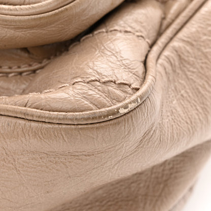 Saint Laurent Crinkled Calfskin Matelasse Monogram Large Niki Chain Satchel Light Taupe 19 of 19