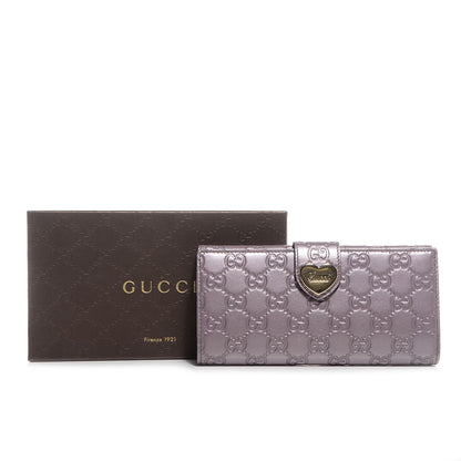 Gucci Metallic Soft Guccissima Heart Continental Wallet Lilac 8 of 8
