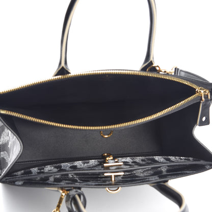 Louis Vuitton Canvas Calfskin Wild Animal Print City Steamer MM Black 7 of 9