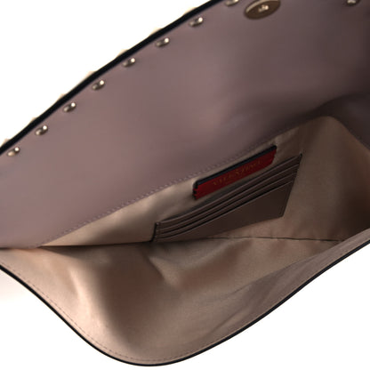 Valentino Garavani Metallic Calfskin Rockstud Envelope Clutch Sahara 5 of 7