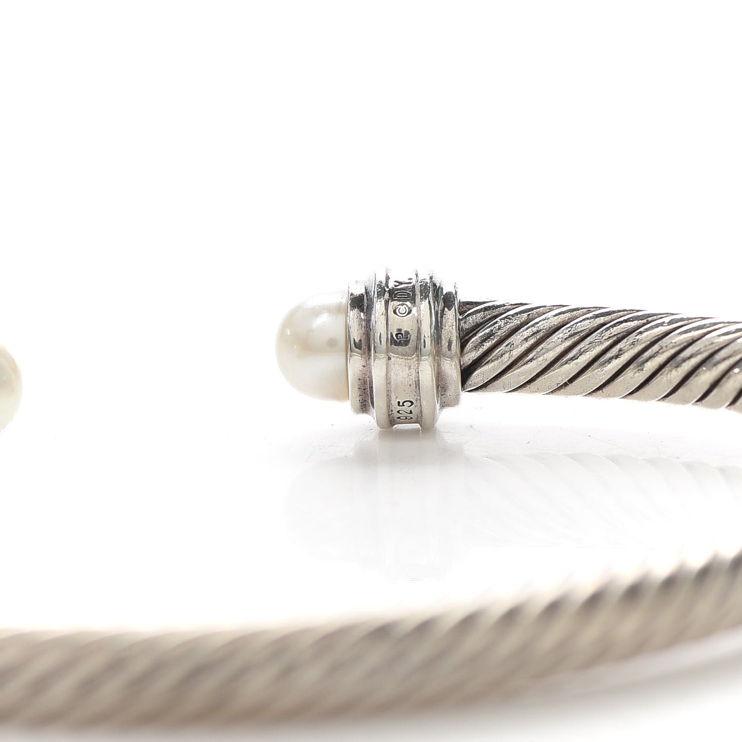 Sterling Silver Diamond Pearl 5mm Cable Classics Princess Bracelet